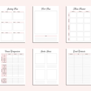 Event Planner Printable Set - Party Planner - Venue Comparison - Event ...