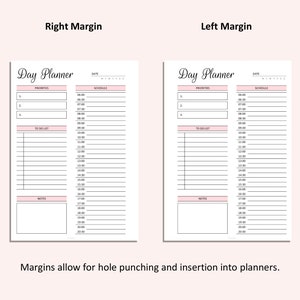 Day Planner Printable Daily Schedule Printable 30 minute interval PDF A4 A5 LETTER image 4