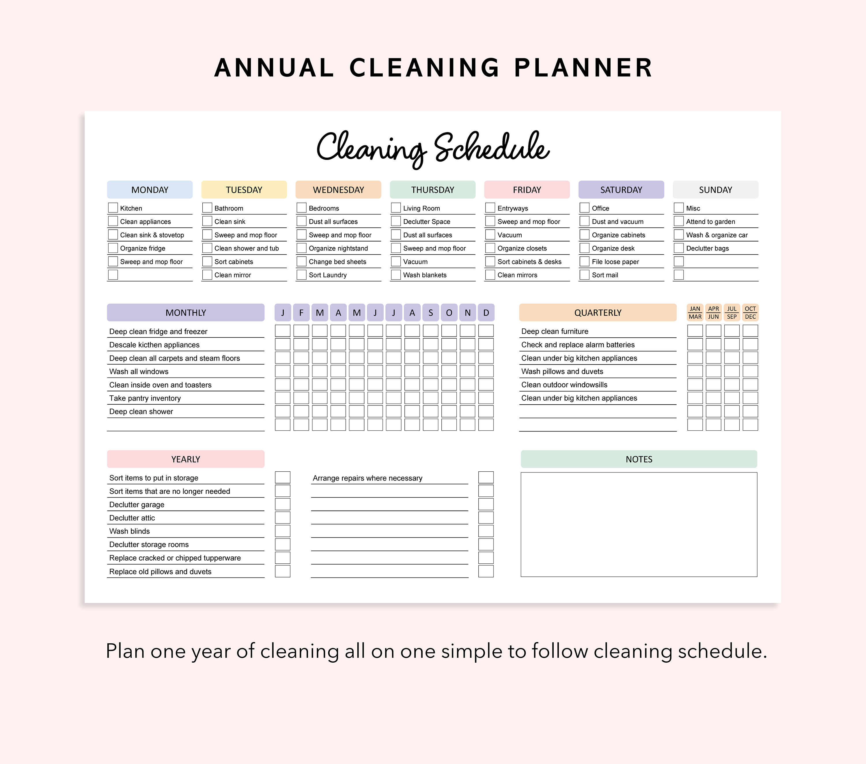 Ultimate Cleaning Planner - Editable Cleaning Schedule - Declutter ...