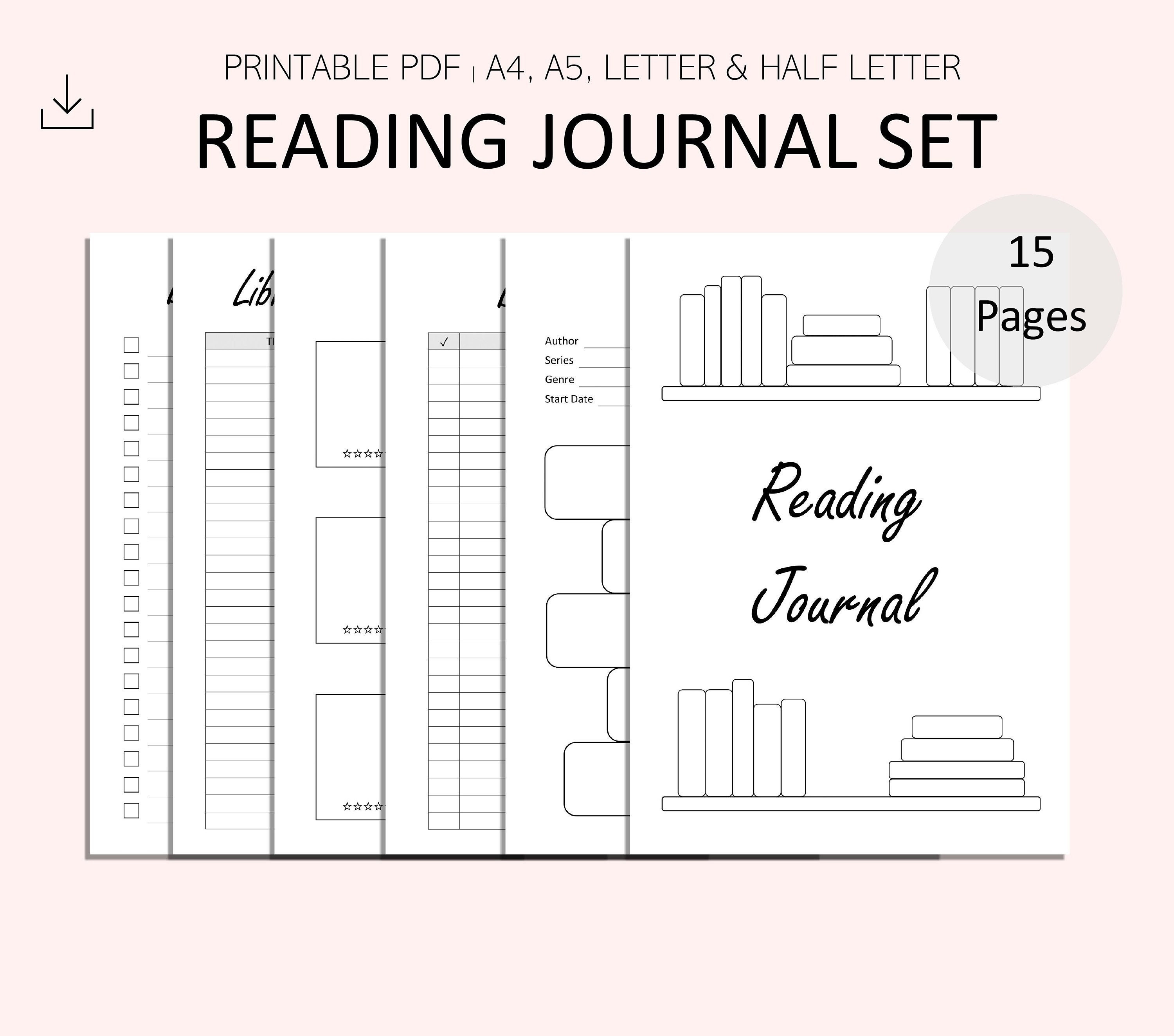 Reading Journal Set Reading Tracker Printable Book Lovers - Etsy