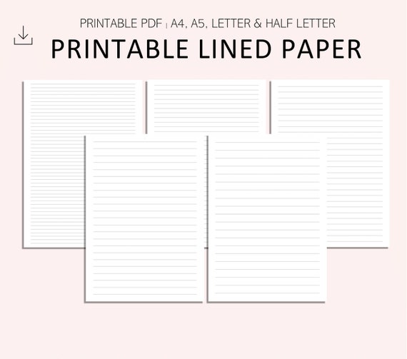 Half Sheet Lined Paper  Printable lined paper, Paper template, Free paper  printables