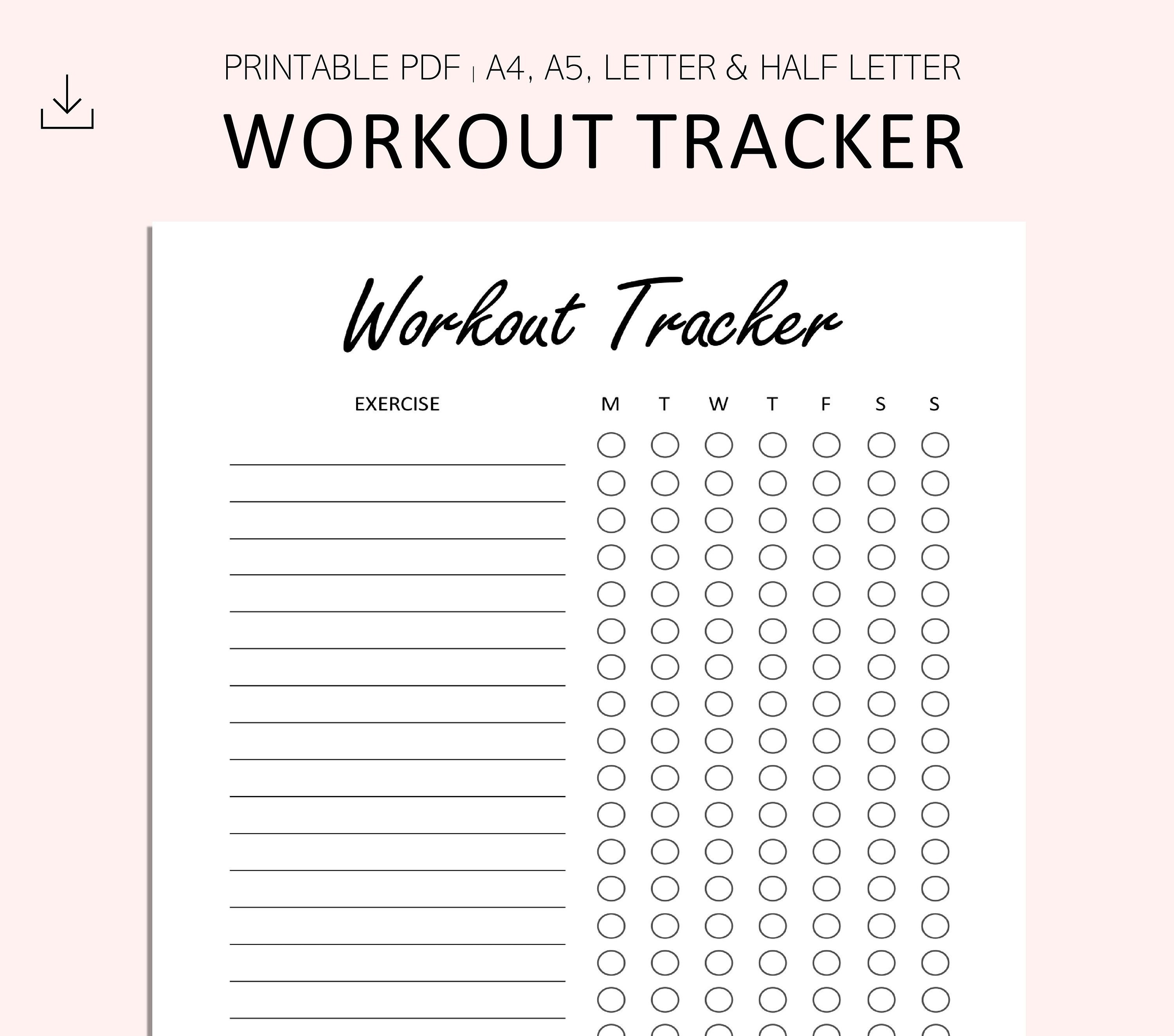 Workout Log Monthly Workout Journal Exercise Log Workout Calendar, Fitness  Planner, Workout Tracker Workout Calendar A4 Planner Insert 