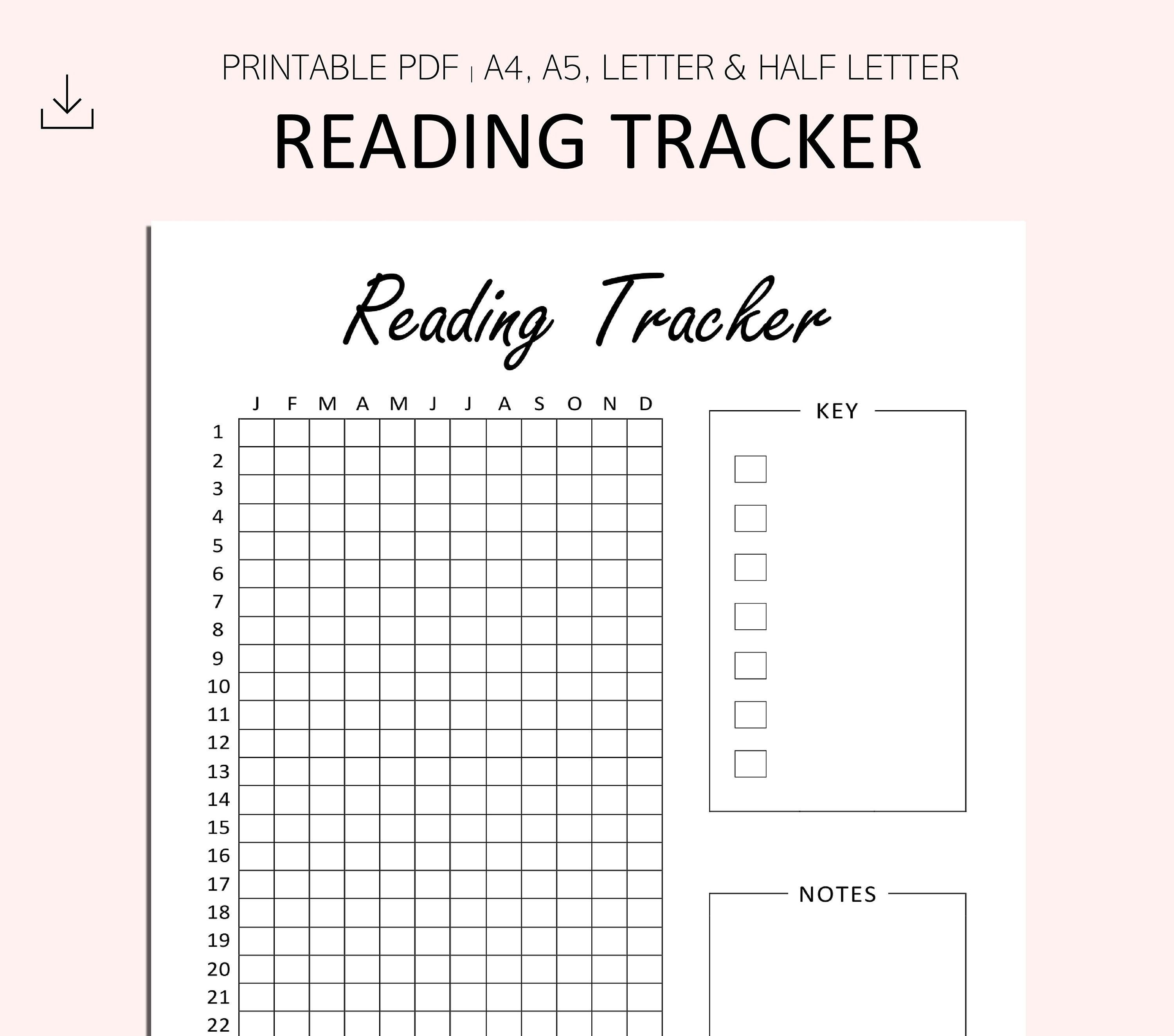 reading-tracker-one-year-on-a-page-yearly-reading-tracker-etsy-uk