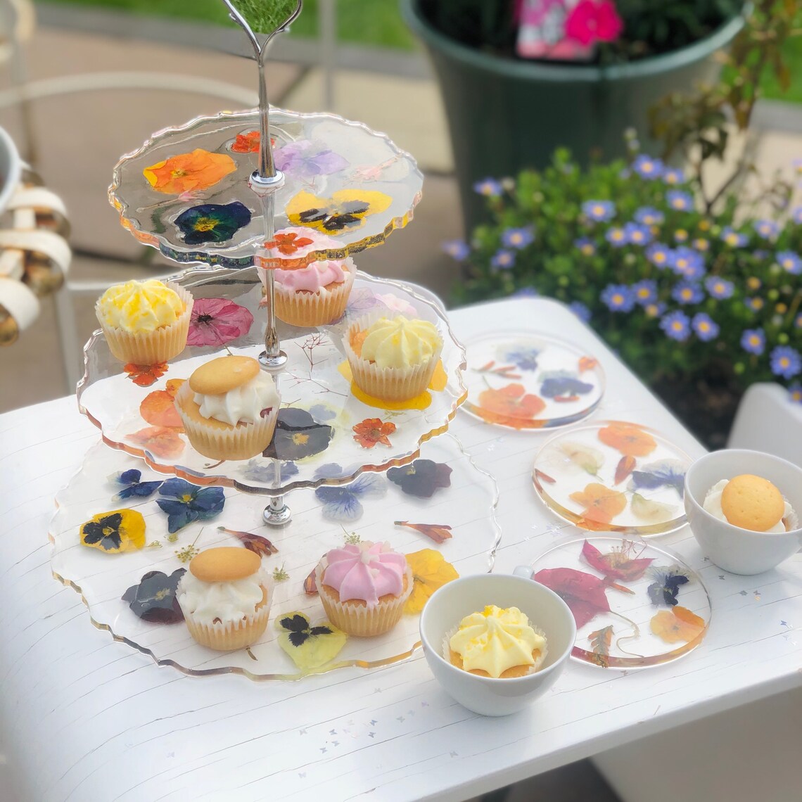 Afternoon Tea Cake Stand Set 3 Tier Floral Stand with 3 Etsy