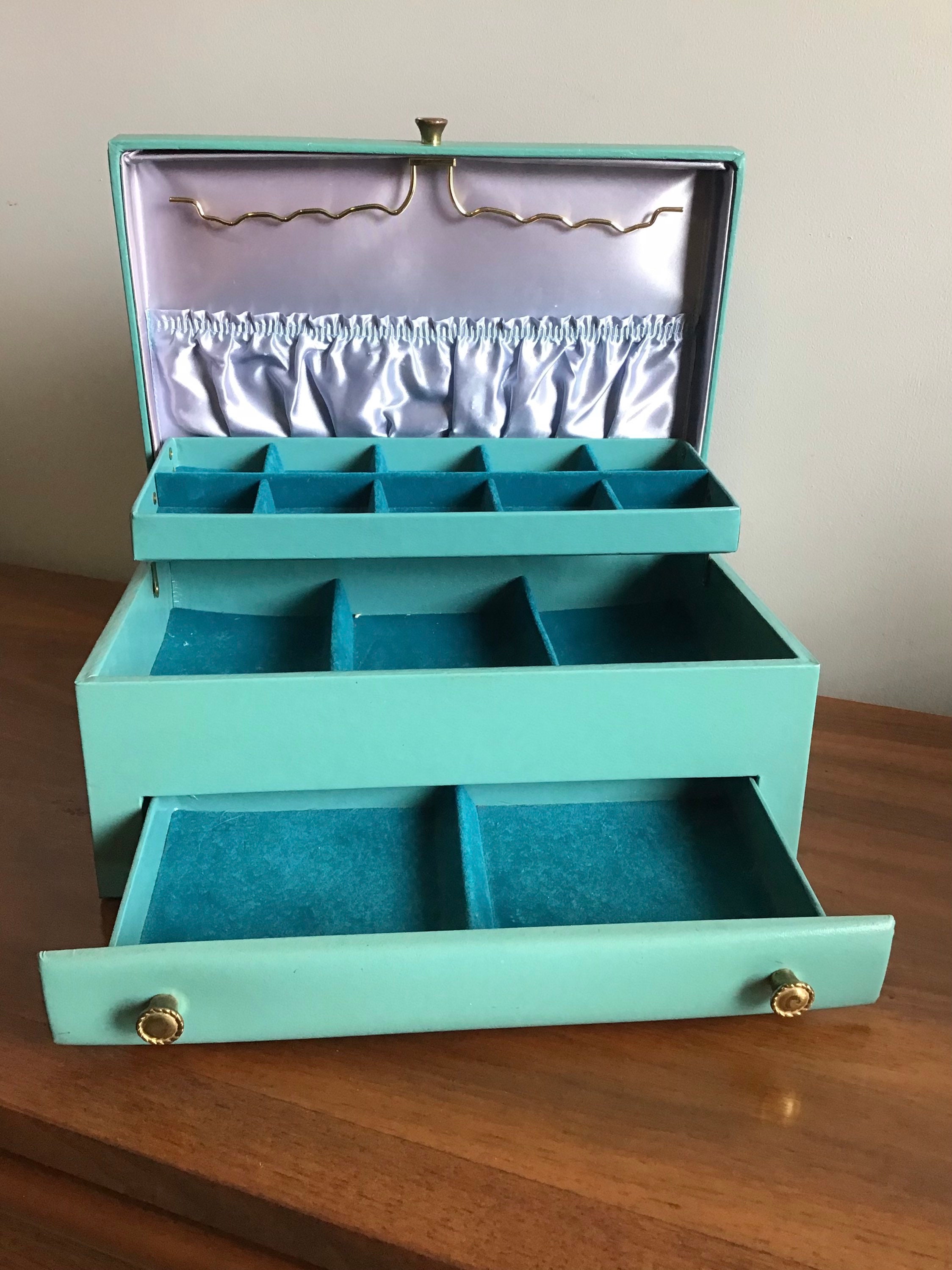 Vintage Lady Buxton Vinyl Covered Jewelry Box with Gold Etsy