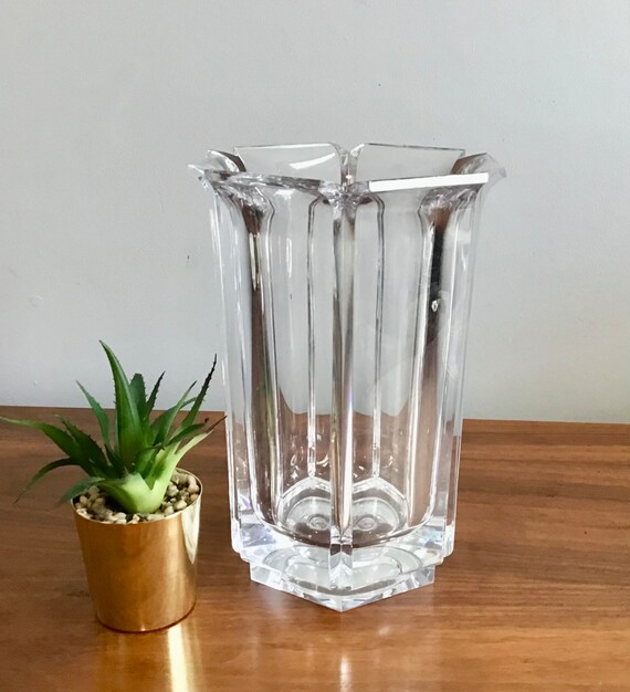 Large Vintage Regal Lucite Vase by Grianware Clear Acrylic Etsy