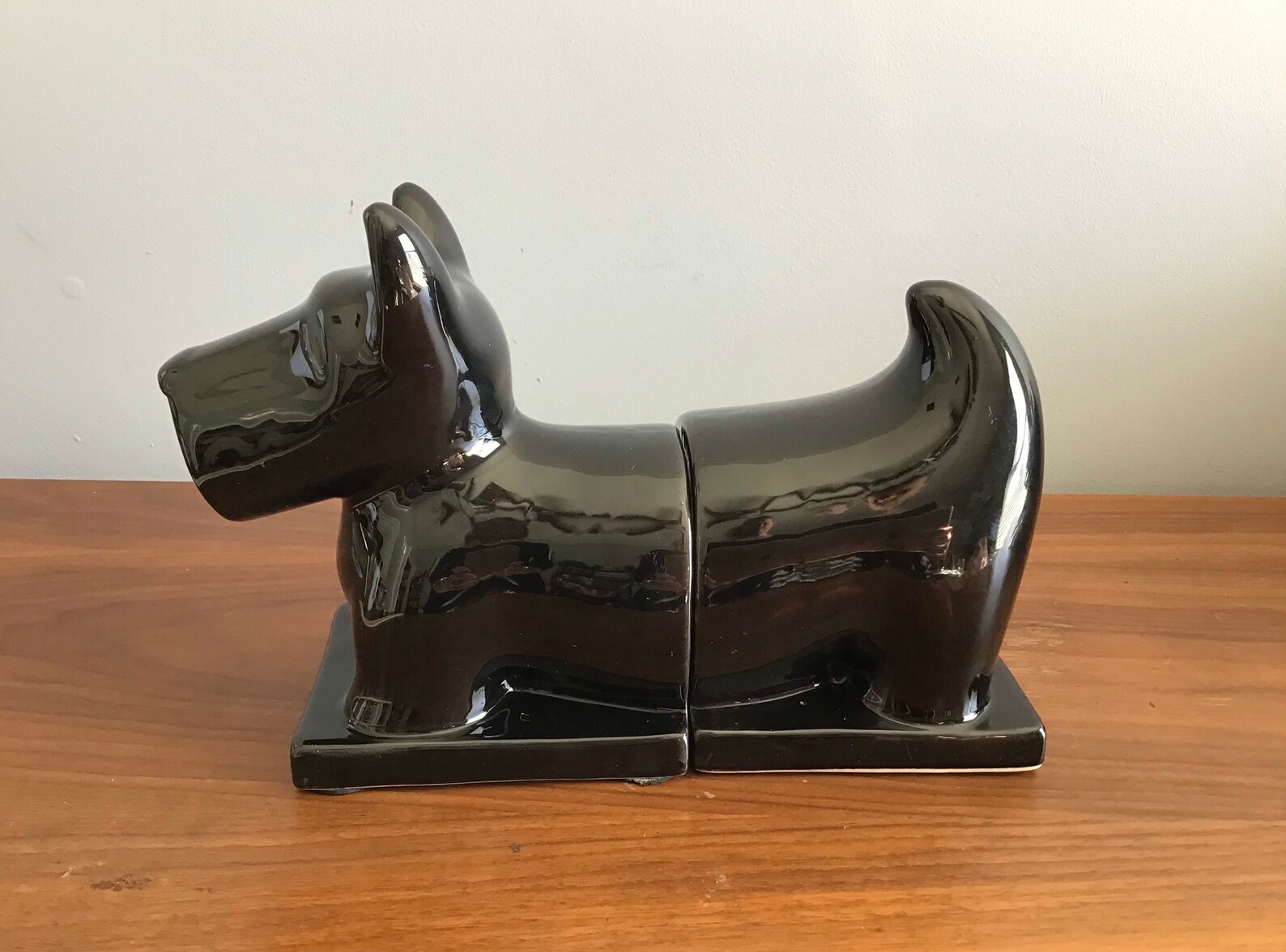 Vintage Ceramic Scotty Dog Bookends Etsy
