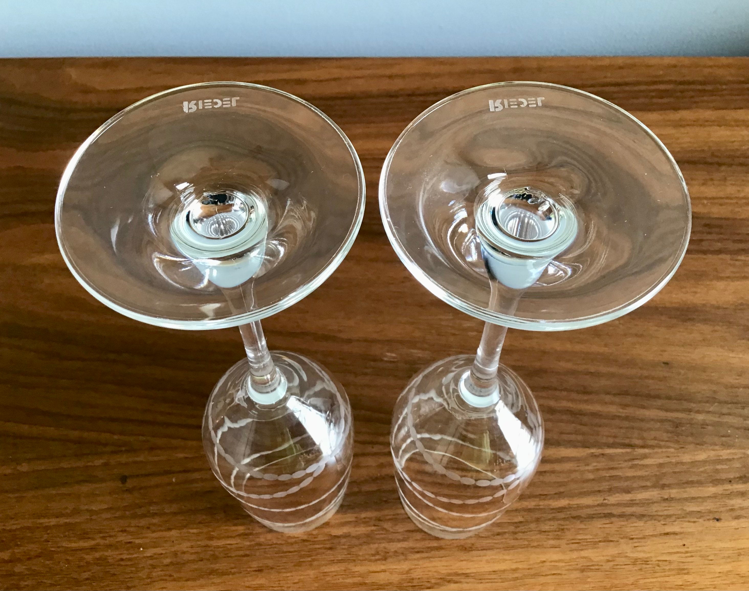 Latest Riedel Handblown Champagne/Wine Flutes w/Riedel Label/Etched on Base