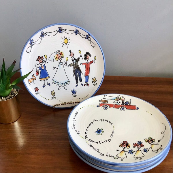Vintage Sposa Italian Plates with Wedding Scenes, Bridal Gift, Wedding Gift, Shower Gift, Made in Italy