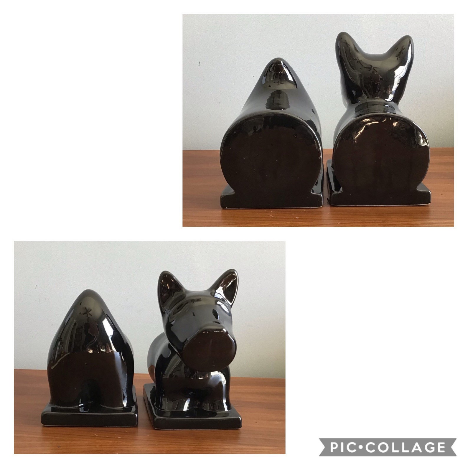 Vintage Ceramic Scotty Dog Bookends Etsy
