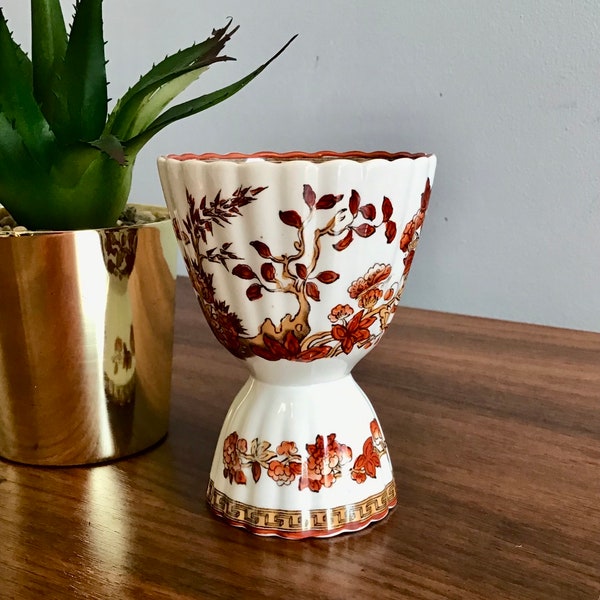 Vintage Spode Indian Tree Orange Rust Double Egg Cup, Vintage Spode China, English China