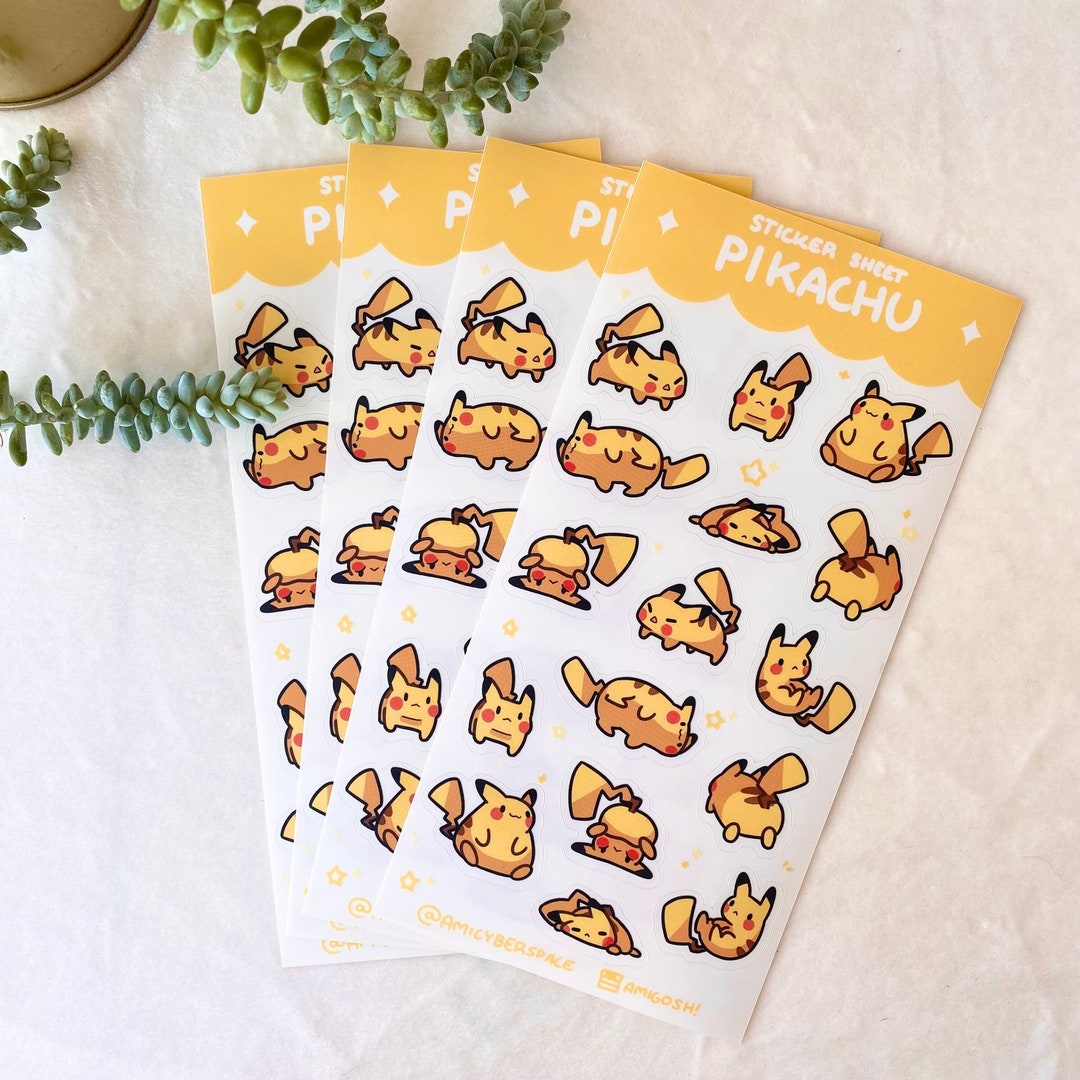 PIKACHU Pokémon Vinyl Sticker Sheet - Etsy