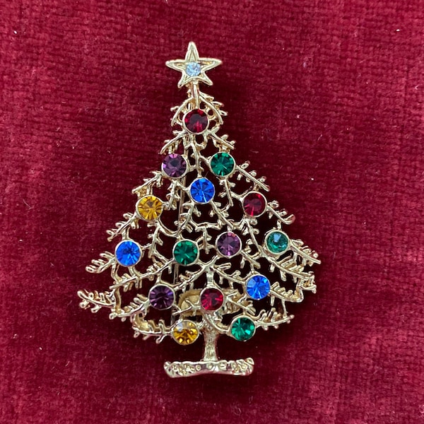 EISENBERG ICE Christmas Tree brooch MINT 1980's