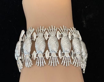 Vintage Sarah Coventry bracelet - 1960s- NEAR MINT- Abstract- Brutalist - Silvertone-  Statement Piece