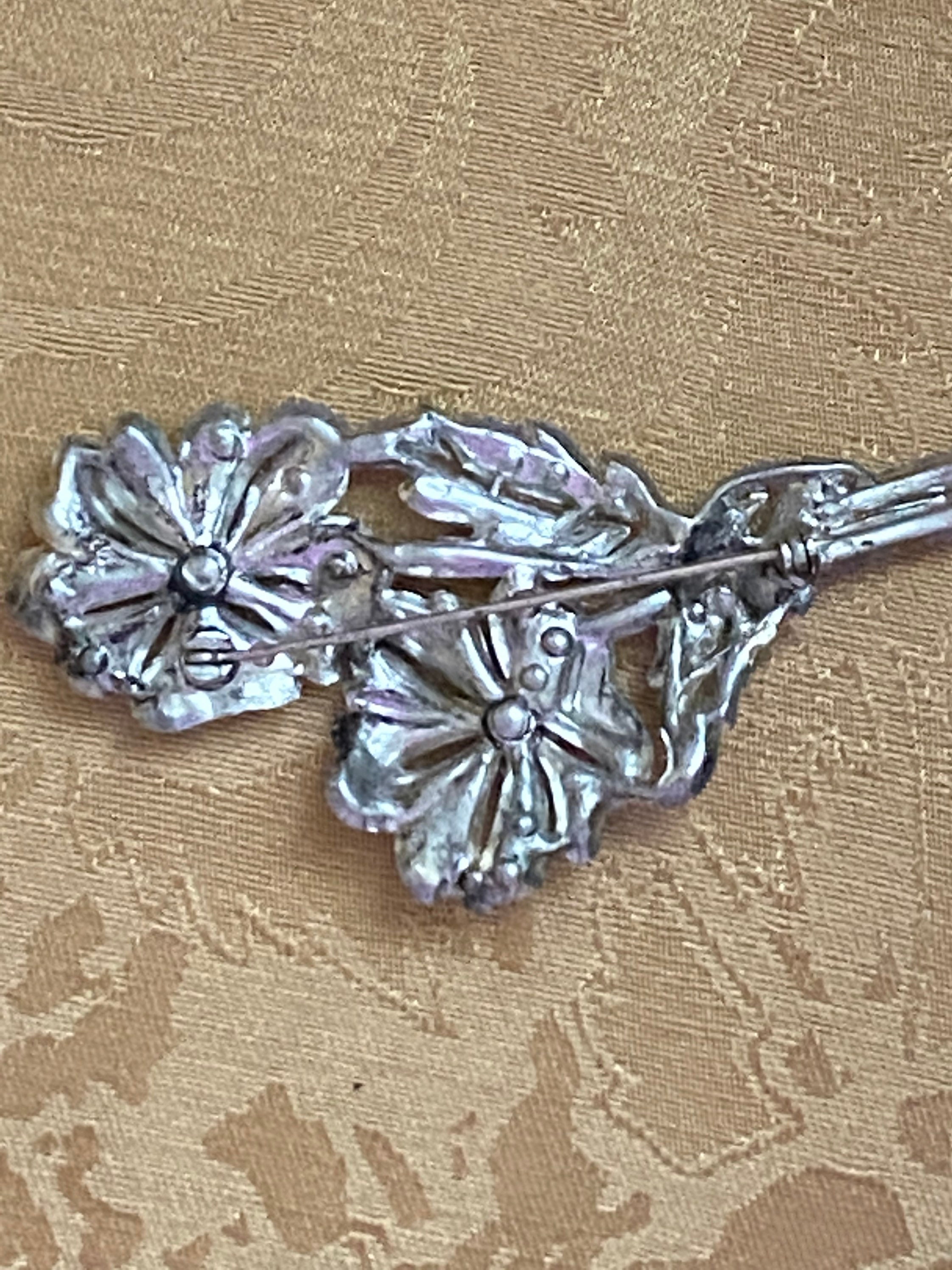 BROCHE ART DÉCO VINTAGE - Style Années 1920/30 - Métal (Acier Inoxydable) - Vieux Stock Neuf (Sans Emballage) - Bijou Fantaisie
