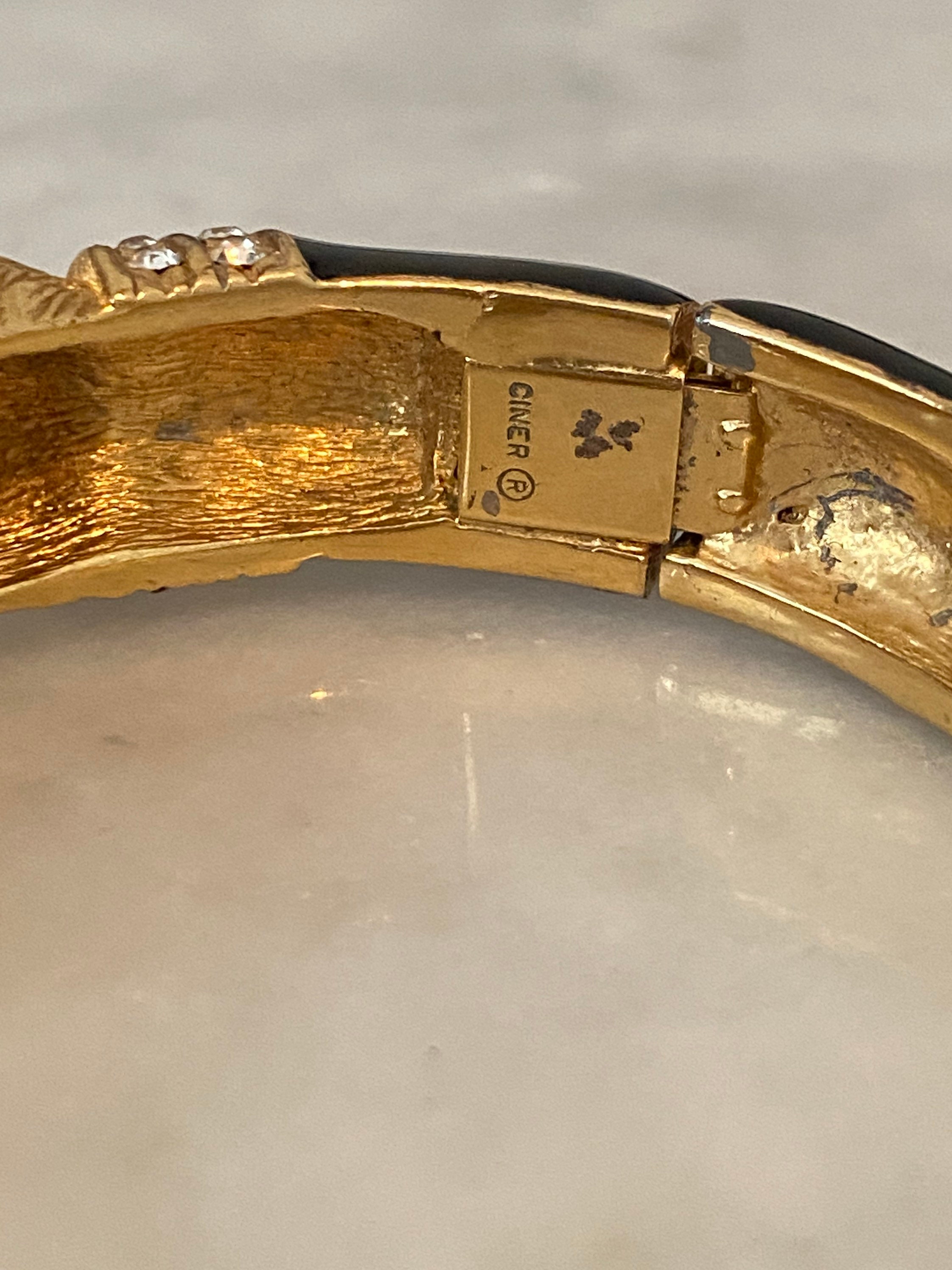 Ciner Bangle Bracelet. RARE DOUBLE Panther Cougar Design! C Ciner Bangle Bracelet. RARE DOUBLE Panther Cougar Design! C