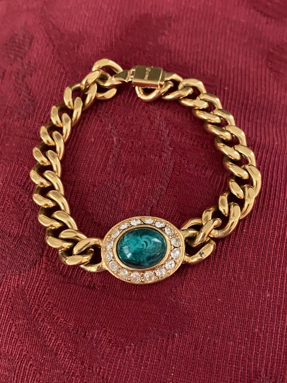CINER Flawed Emerald Chain Link Bracelet Designer High End
