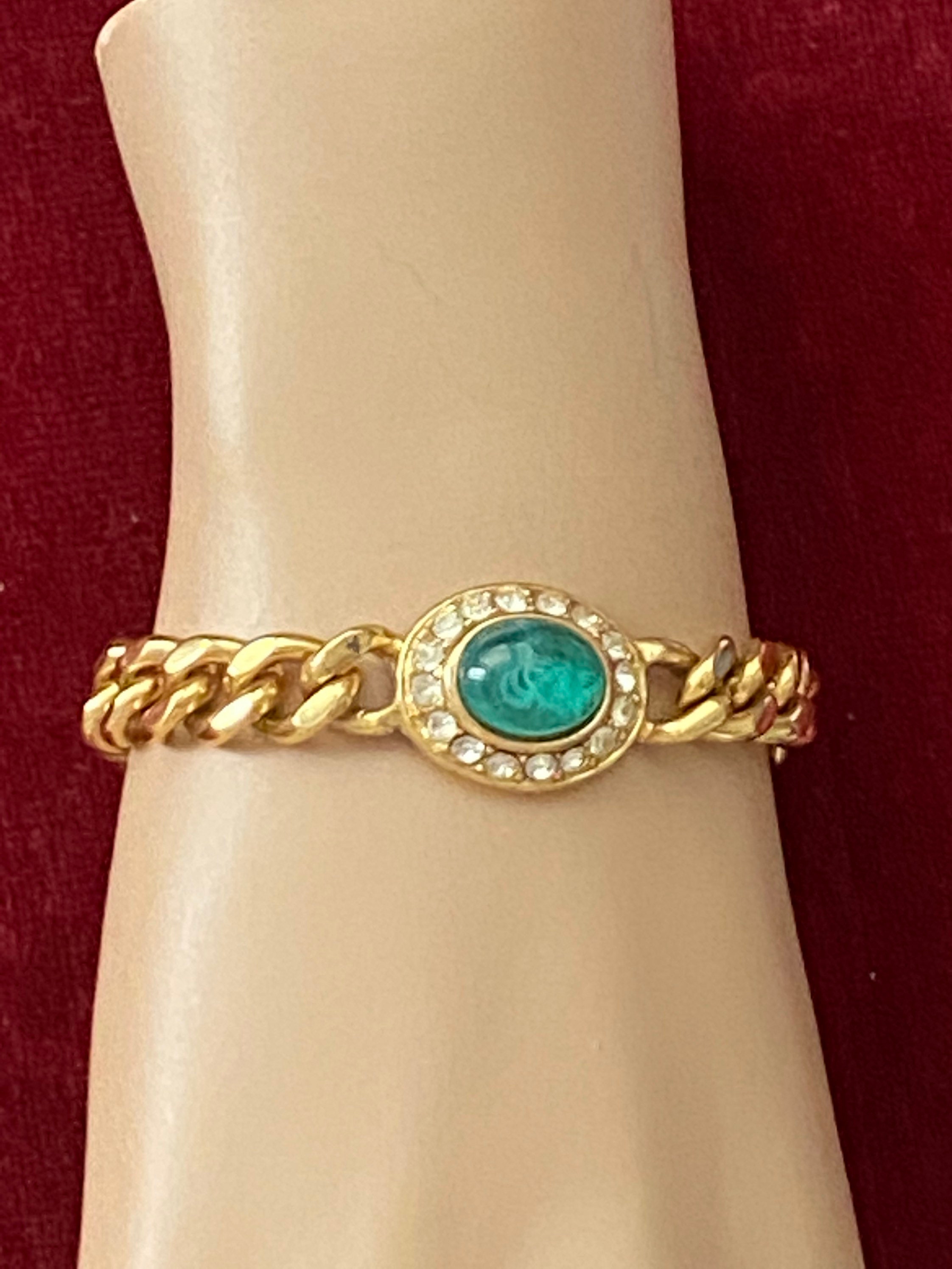 CINER Flawed Emerald Chain Link Bracelet Designer High End