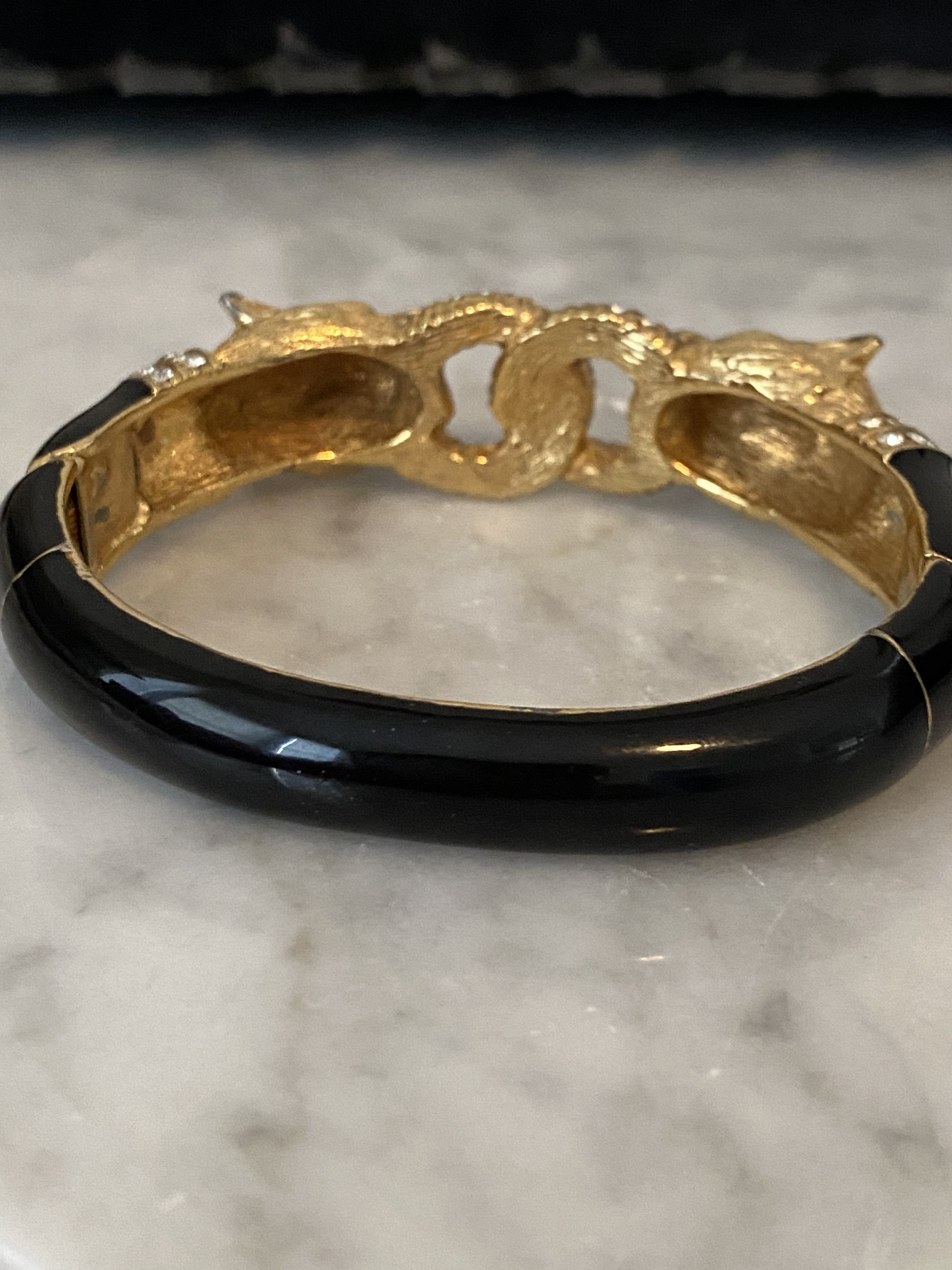 Ciner Bangle Bracelet. RARE DOUBLE Panther Cougar Design! C Ciner Bangle Bracelet. RARE DOUBLE Panther Cougar Design! C