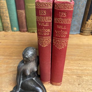 Les Miserables Volumes I & II - Victor Hugo - - Collins Clear-type Press, circa 1920s - cloth bound,  illustrated editions.