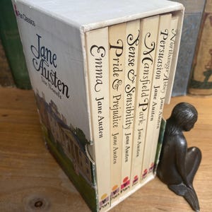 Jane Austen Six Novels, paperback, boxed book set, Pan Classics, Pan Books Ltd. c1970s.
