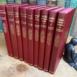 Charles Dickens books published by Collins - vintage 1960s - classic, gilt decorated, soft cover editions - bought at Old Curiosity Shop.