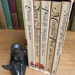 Bish Bash Boshed Jane Austen Six Novels, paperback, boxed book set, Pan Classics, Pan Books Ltd. c1970s.