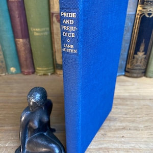 Pride and Prejudice by Jane Austen, Collins 1970 reprint with Austen Portrait and original dust jacket book mark.