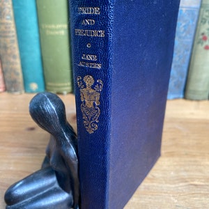 Pride and Prejudice by Jane Austen -  Collins’ Clear-type Press, circa late 1930s - gilt decorated, navy leatherette - illustrated.