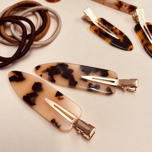 Tortoiseshell Acetate No Crease Hair Clip - 4 Pack (2.75 inches)