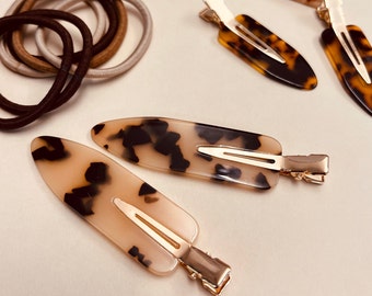 Tortoiseshell Acetate No Crease Hair Clip - 4 Pack (2.75 inches)