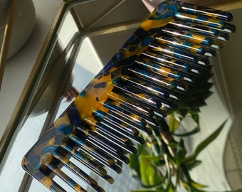 Decorative Comb | Small Wide Tooth Acetate Seamless Comb | 5 x 2 x 0.05in | Various Colors