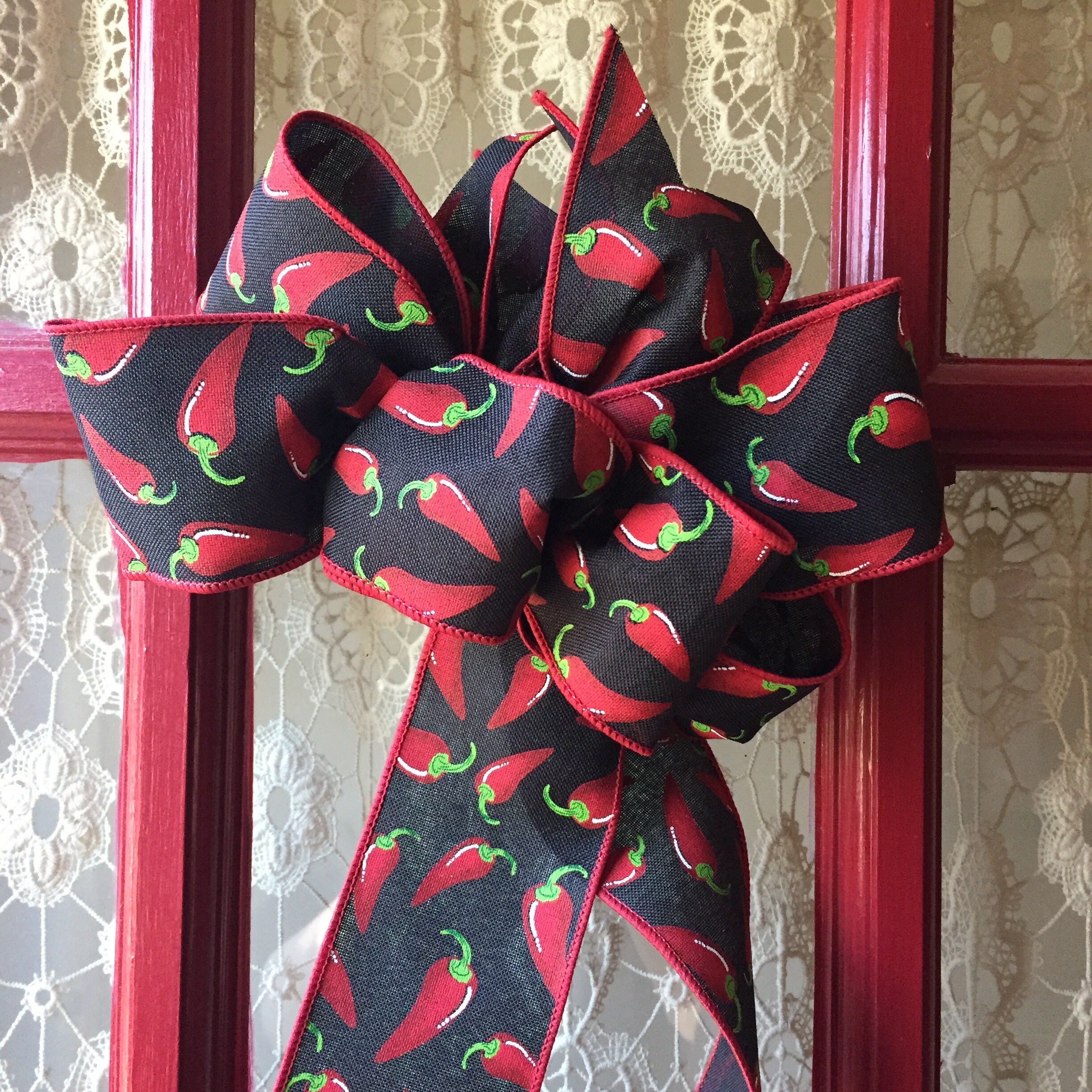 Chili Pepper bow for wreath garden decor chili pepper decor Etsy