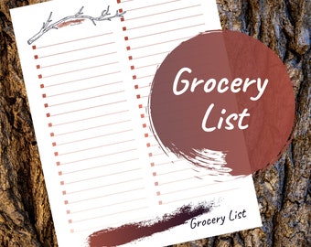 Grocery List Printable | Shopping Checklist Planner (Digital Download)