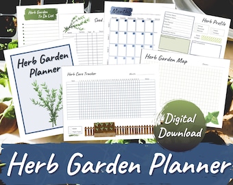 Planner per orti di erbe aromatiche stampabile / Calendario delle piantagioni, inventario dei semi (download digitale)