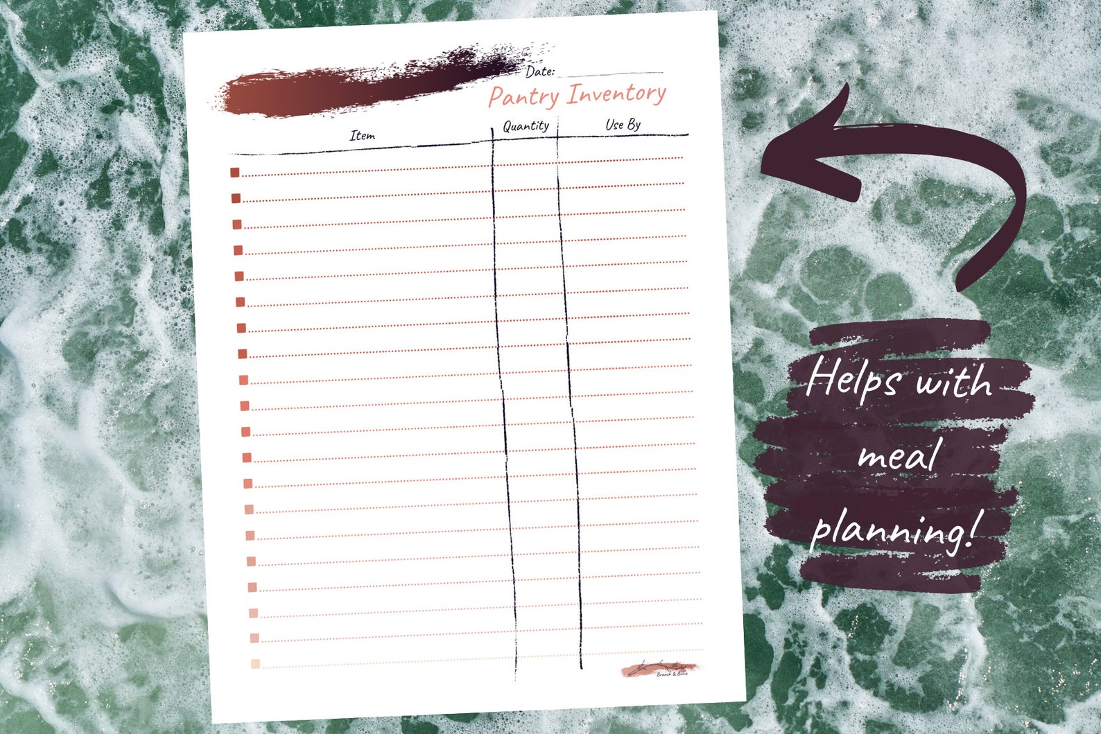 Kitchen Inventory Sheets Pantry, Refrigerator, Freezer, Seasonings