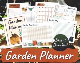 Agenda de jardin imprimable | Calendrier de plantation, plan d'aménagement (téléchargement numérique)