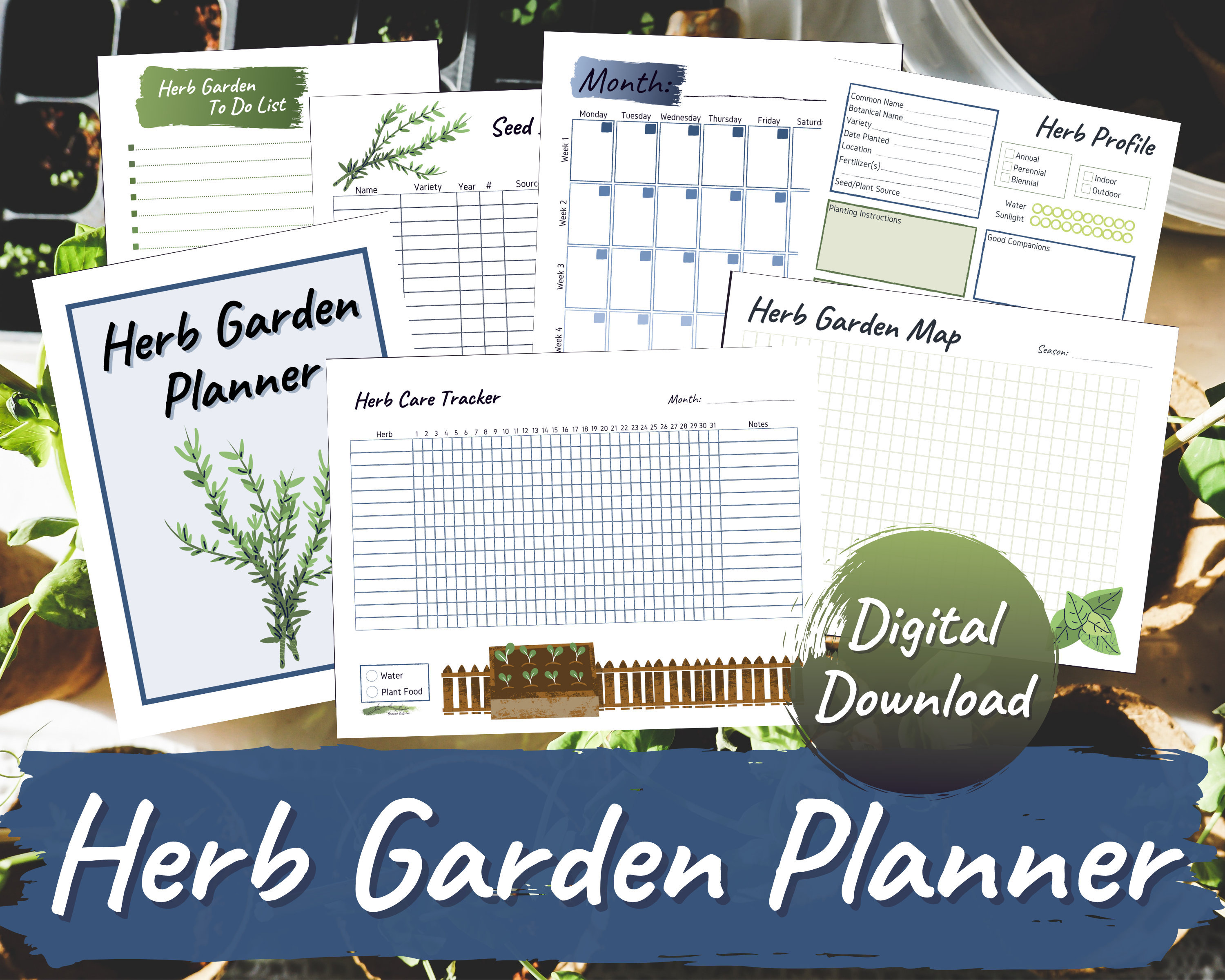 Herb Garden Planner Printable | Planting Calendar, Seed Inventory ...