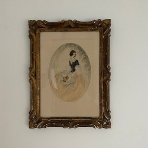 Signed Art Deco period engraving