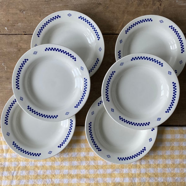 Set of 6 vintage hollow plates "Lustucru"