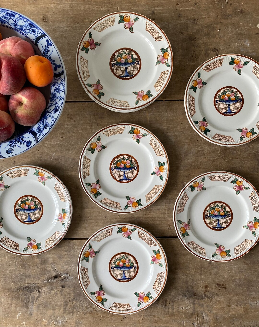 Set of 6 Antique Dessert Plates in Longwy Faience Model Etsy