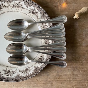 Set of 10 small antique silver-plated metal spoons