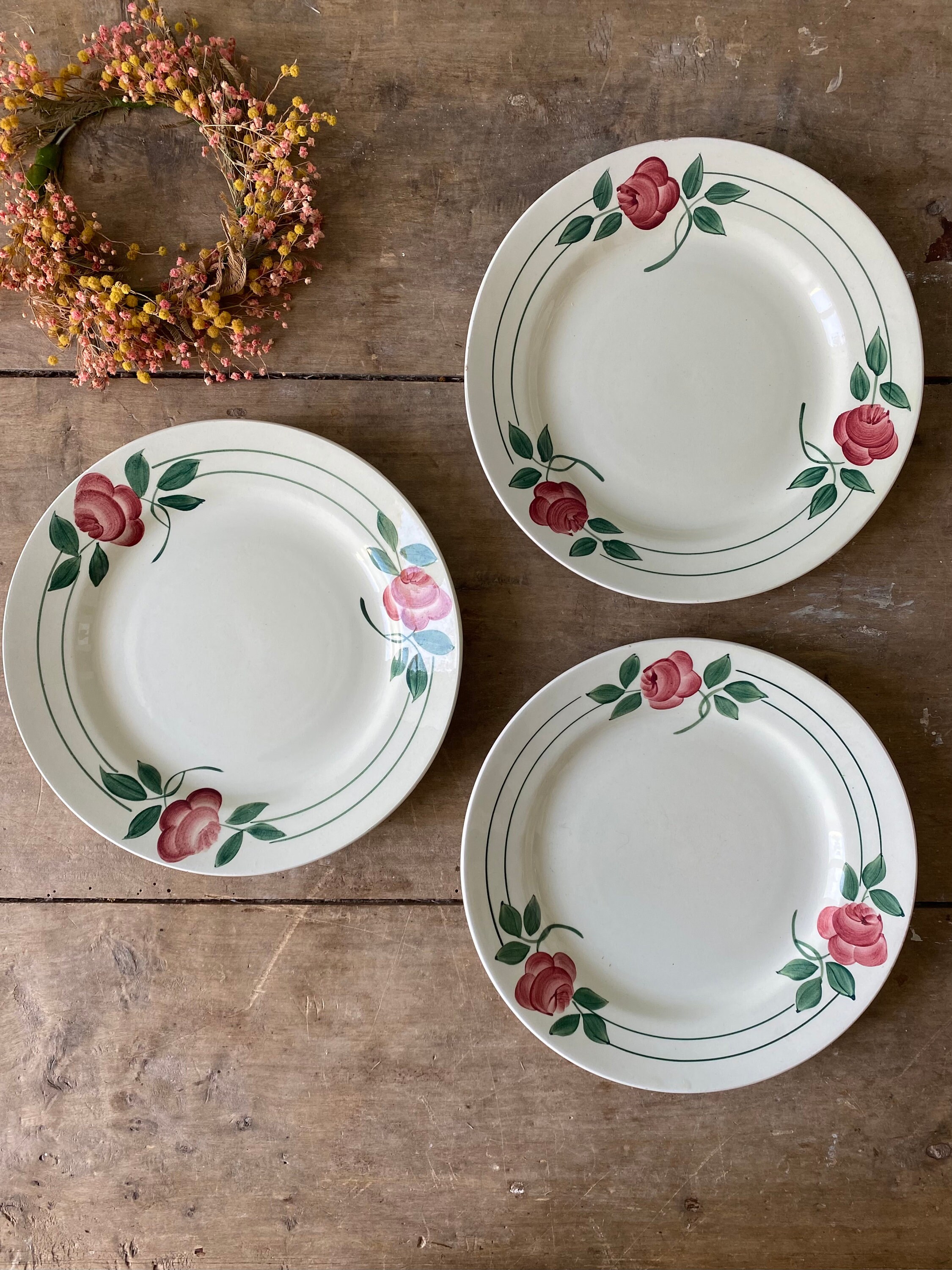 Ensemble de 3 Assiettes Plates Mado Vintage