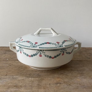 Old iron earthenware soup tureen from Moulin des Loups