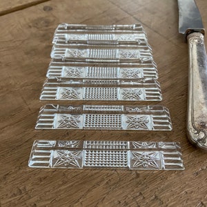 Set of 6 antique crystal knife holders