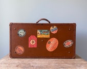 Old suitcase in wood, leather and metal quot German House quot