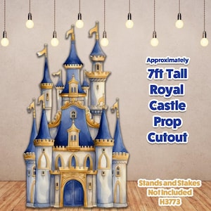 7ft Blue Castle panel coroplast party decor princess and prince decor birthday castle party props(stands nor stake not included) H3773-FS-SB