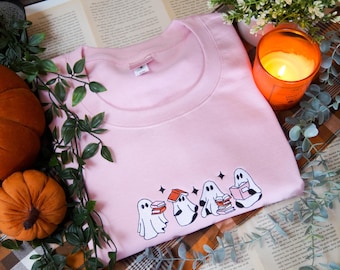 Book Ghosts Crewneck Sweatshirt: Spooky Season Bookish Sweater