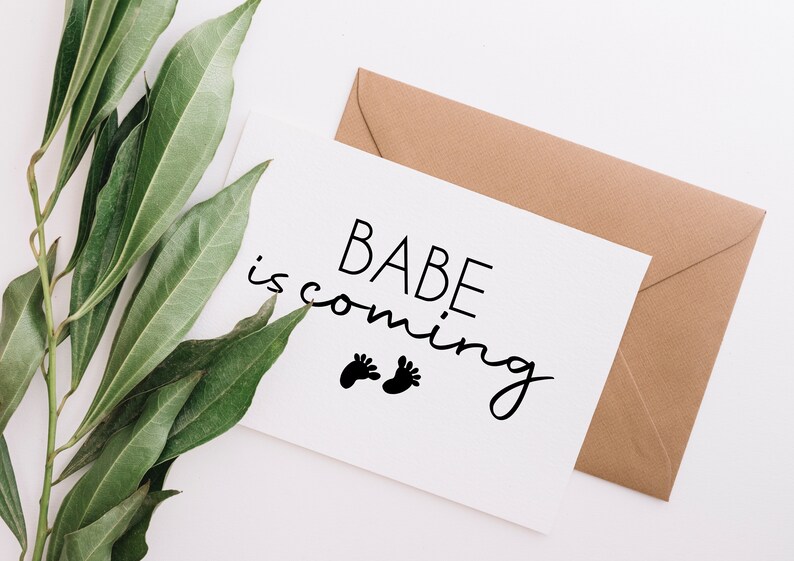 Carte Annonce Grossesse Babe Is Coming Edu Note Cards Paper Party Supplies