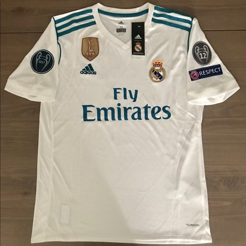 Retro Real Madrid Home Soccer Jersey 2017/2018 UCL Patch Men | Etsy